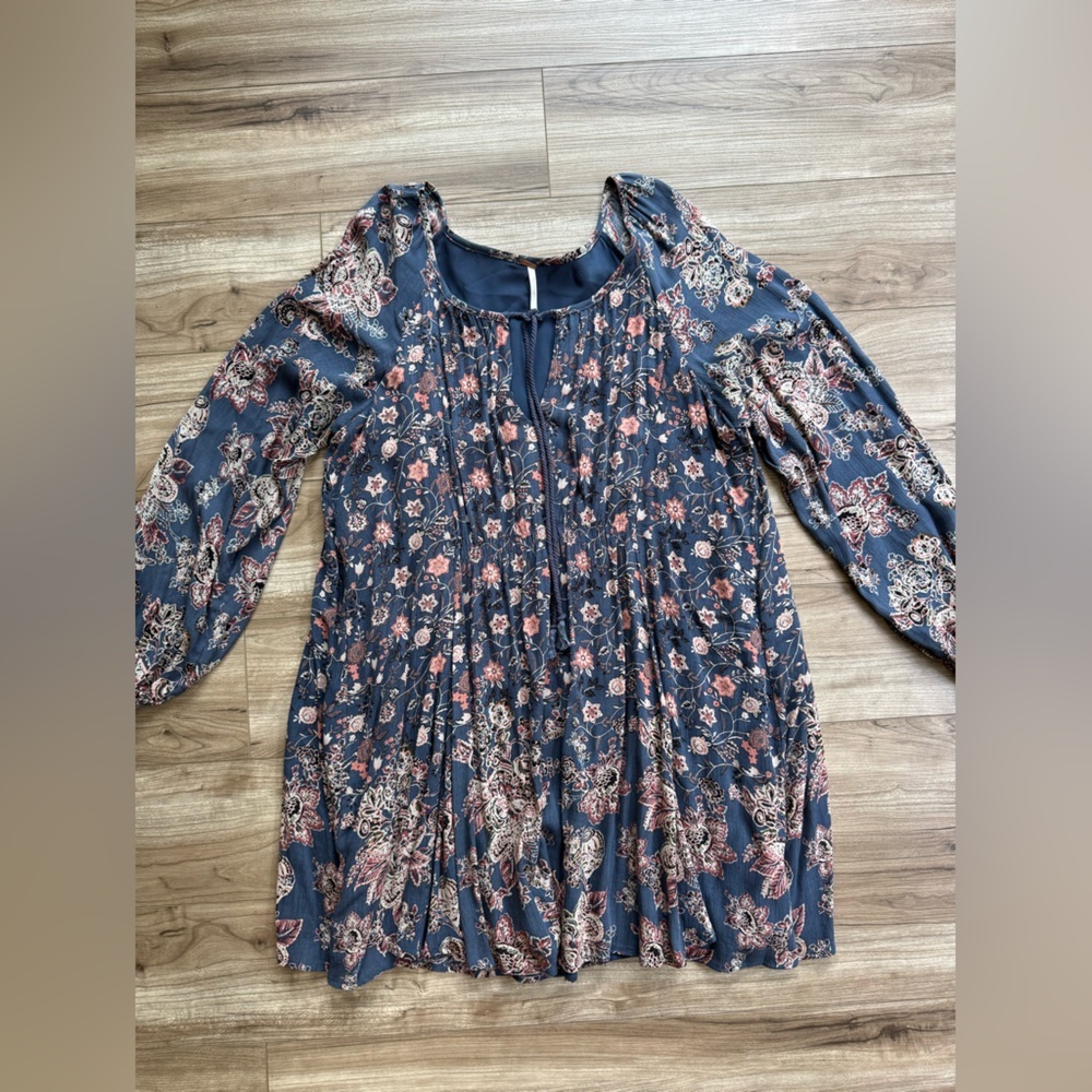 Free People Lucky Loosie Long Sleeve
Swing Dress Indigo Combo Sz S - Picture 12 of 15